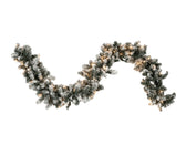 9x14 Pre-lit Olympia Flocked Garland - ironyhome