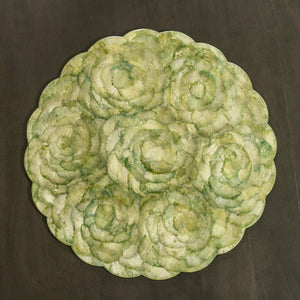 Aqua Blooming Cabbage Placemat - Set of 4 - ironyhome