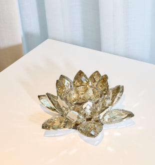 Blooming Lotus Candle Holder in Gold - ironyhome