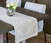 Embroidered Table Runner in Festive Silver - ironyhome