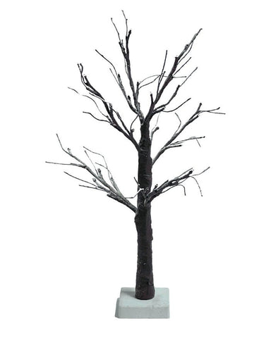 Flocked Brown LED Tree Table Top - ironyhome