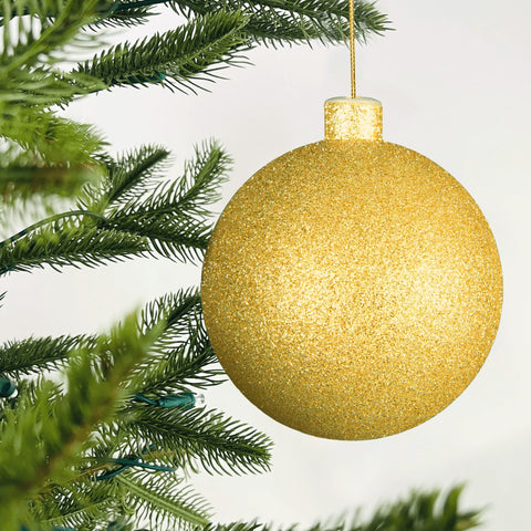 Glowing Gold Glittered Christmas Ball - ironyhome