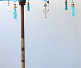 Sapphire Sky Parasol with Gold Detailing - ironyhome