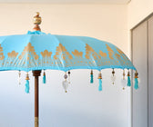 Sapphire Sky Parasol with Gold Detailing - ironyhome