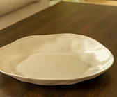 Stoneware Pearl White Dining Platter - ironyhome