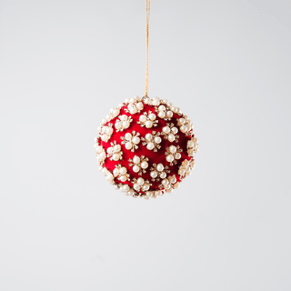 10cm Flower Pearls with Rhinestones Studs Ball Ornament - Irony Home