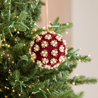 10cm Flower Pearls with Rhinestones Studs Ball Ornament - Irony Home