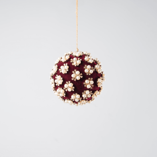 10cm Flower Pearls with Rhinestones Studs Ball Ornament - Irony Home