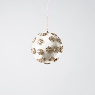 10cm Sunflower Velvet Bauble with Rhinestone Studs - Irony Home