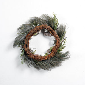 22" Pinecone & Silver Bell Wreath