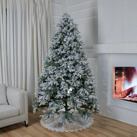 Pre-Lit Full Flocked Artificial Christmas Tree