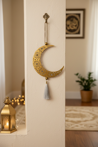 Crescent Radiance Tassel Ornament Gold