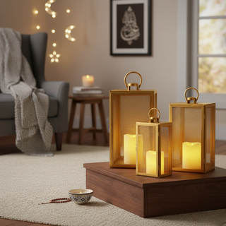 Heritage Contemporary Lantern Gold / Large