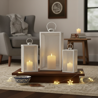 Noor Luxe Lantern White / Large