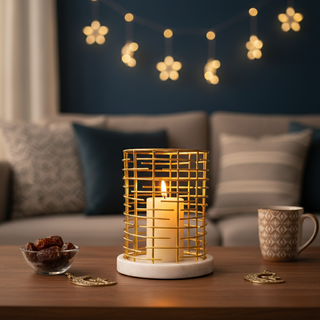 Heritage Gold Mesh Candle Holder Gold
