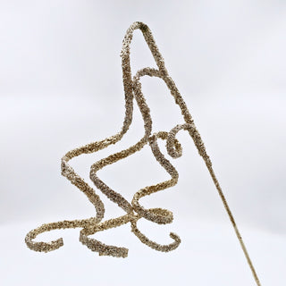 Decorative Glittered Chunky Twirl Pick Champagne