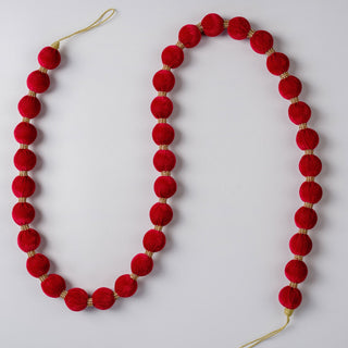 Red Velvet and Crystal Lace Ball Tree Garland