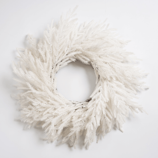 28-inch Pine White Wreath - Irony Home