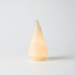 29cm LED Glass Cone Tree with Bow Inlaid - Irony Home