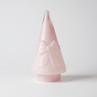 29cm LED Glass Cone Tree with Bow Inlaid - Irony Home