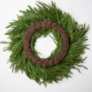 30-inch Mixed Leaves Wreath - Irony Home