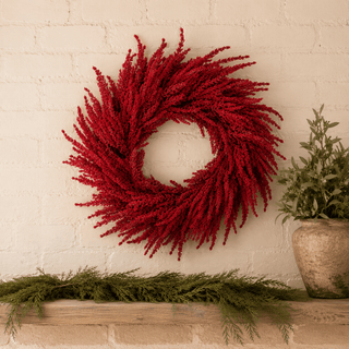 30-inch Red Amaranthus Wreath - Irony Home
