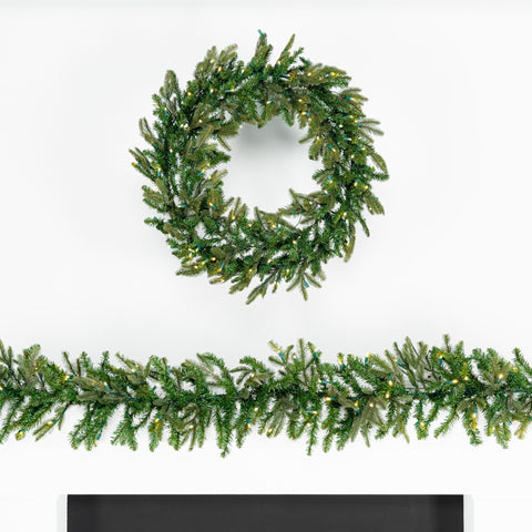 36" Pre - Lit Fraser Wreath - ironyhome