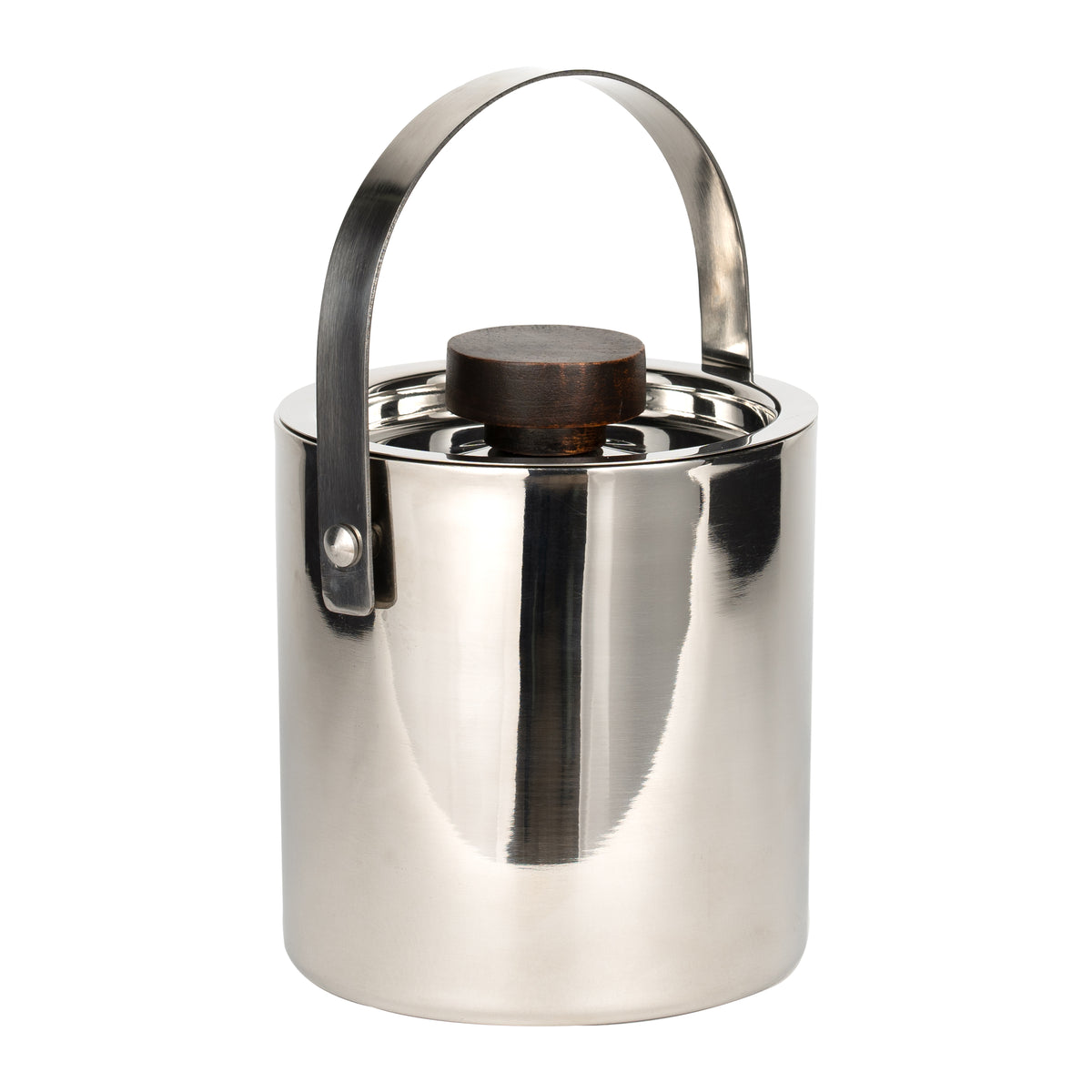 Double Walled Ice Bucket with Wooden Knob