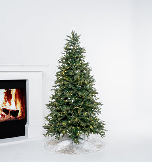 7.5FT Pre - Lit Fraser Fir Tree with LED lights & Wheels - ironyhome