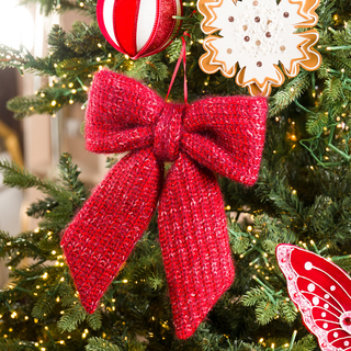 8-inch x 12-inch Tinsel Bow - Irony Home