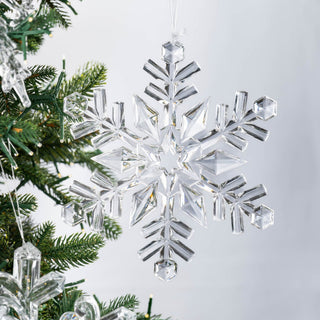 Acrylic Snowflake With Organza Ribbon Loop - ironyhome