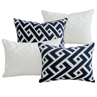 Adonis Indigo & Ivory Rectangular Collection Set — 4 Pieces - ironyhome