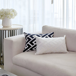 Adonis Indigo Rectangular Cotton Cushion - ironyhome