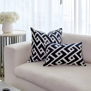 Adonis Indigo Rectangular Cotton Cushion - ironyhome