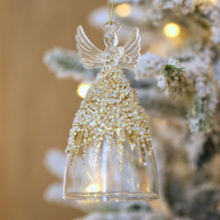 Angel GlassnOrnament with Beads - ironyhome
