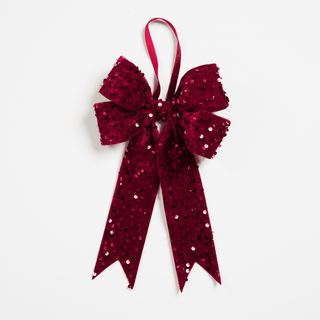 Antique Burgundy Bow with Sequin - Irony Home