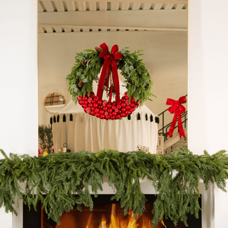 Apple and Ball Greenery Wreath with Bow - Irony Home