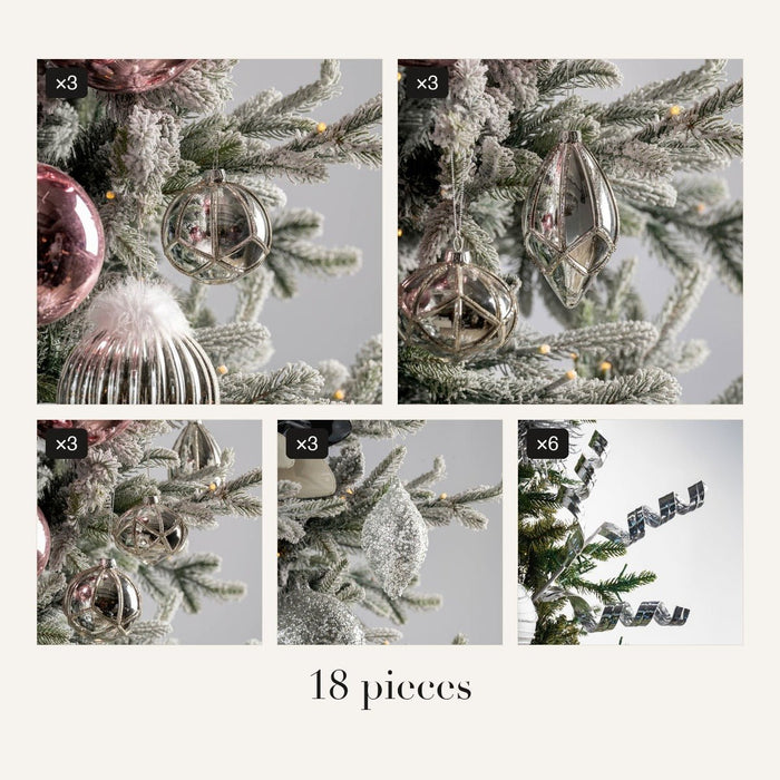 Argent Silver Glass Ornament Set - Irony Home