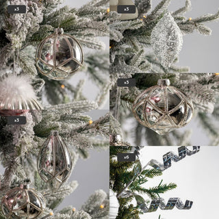 Argent Silver Glass Ornament Set - Irony Home