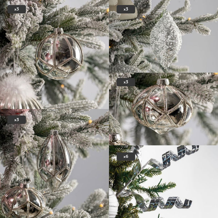 Argent Silver Glass Ornament Set - Irony Home