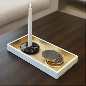 Aurum Gold Rectangular Lacquer Tray