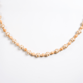 Ball and Wooden Bead Raffia Garland - Irony Home