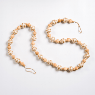 Ball and Wooden Bead Raffia Garland - Irony Home