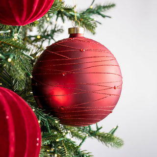 Ball Ornament with Glitter Detail - ironyhome