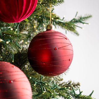 Ball Ornament with Glitter Detail - ironyhome