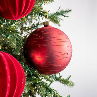 Ball Ornament with Glitter Detail - ironyhome