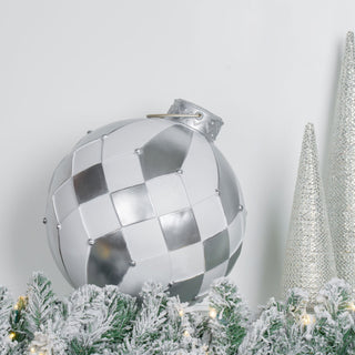 Big Ball Ornament - White And Silver - ironyhome