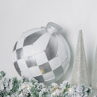 Big Ball Ornament - White And Silver - ironyhome