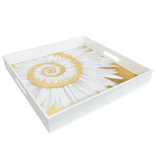 Blooming Gold Square Lacquer Tray - ironyhome