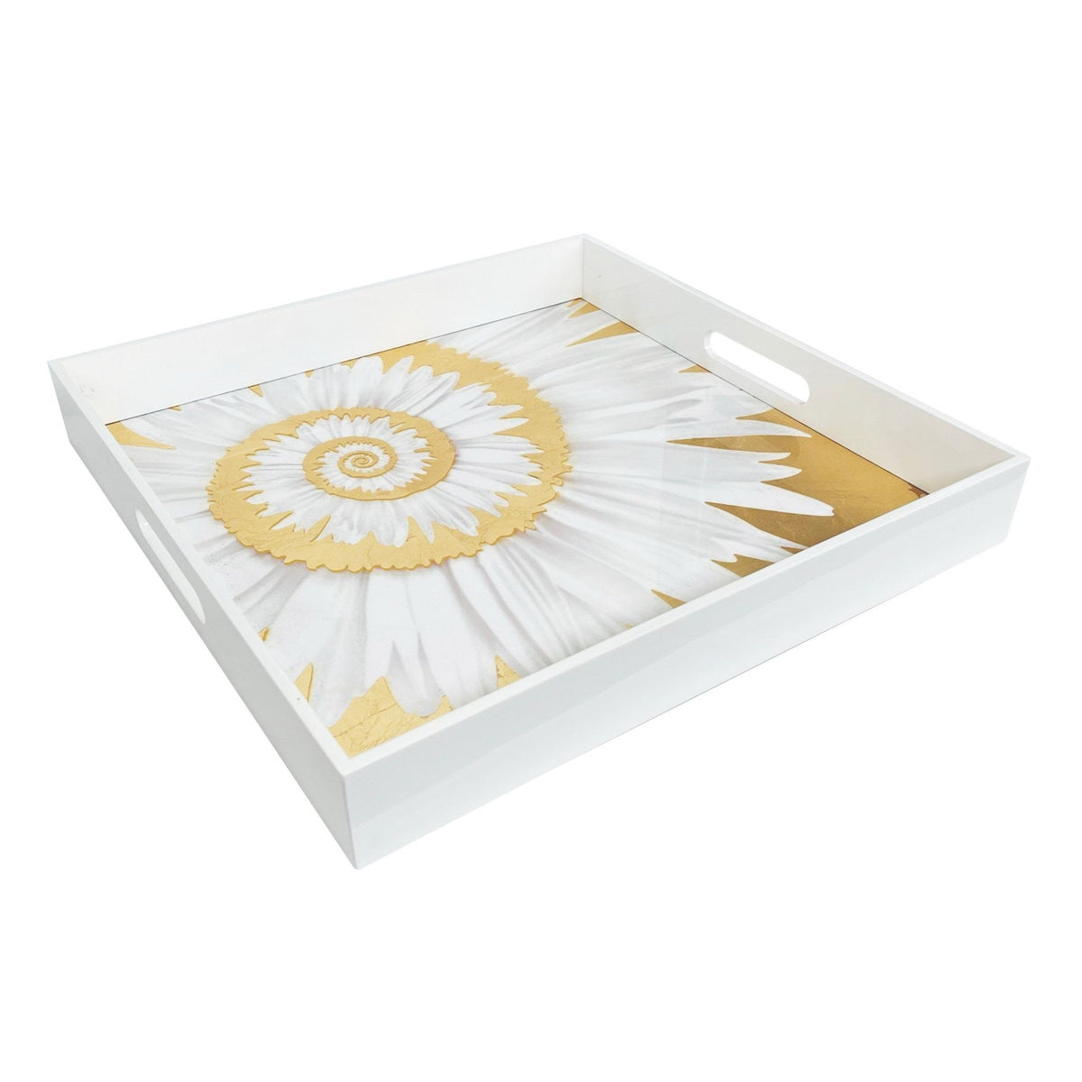 Blooming Gold Square Lacquer Tray